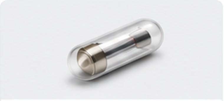 A small sealed radioactive source capsule